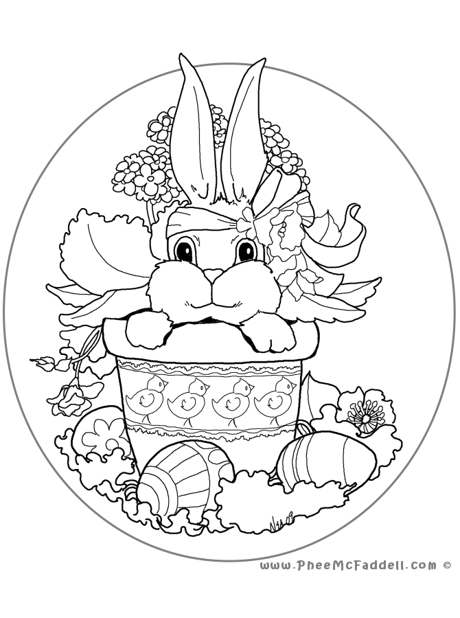 670x900 Easter Bunny Oval Coloring Page