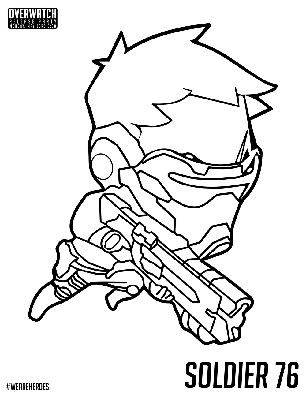 1000x1294 Overwatch Chibi Soldier Coloring Pages