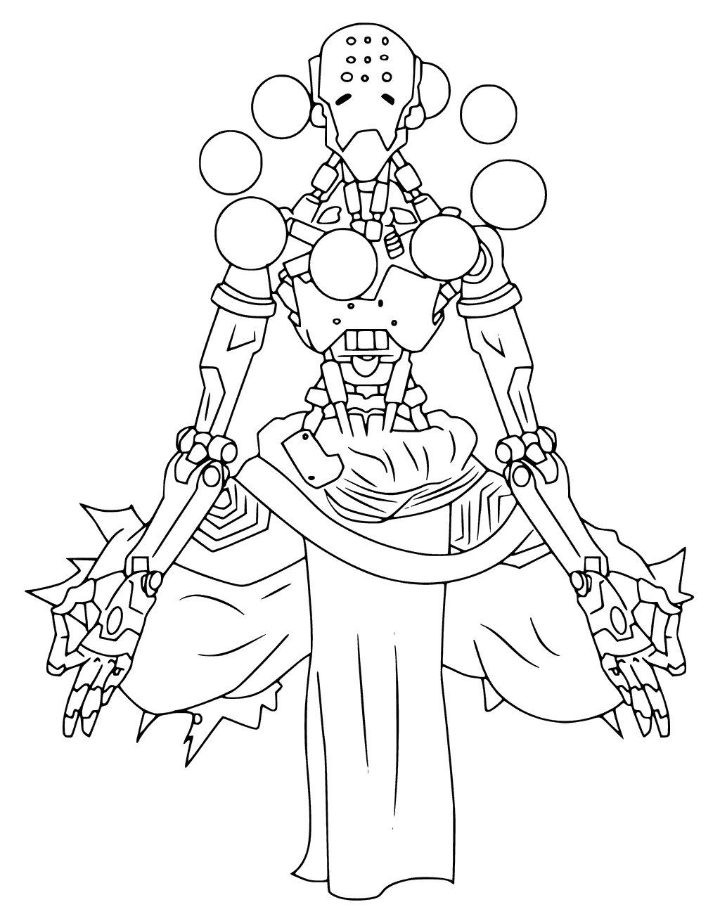 1024x1300 Zenyatta From Overwatch Coloring Page