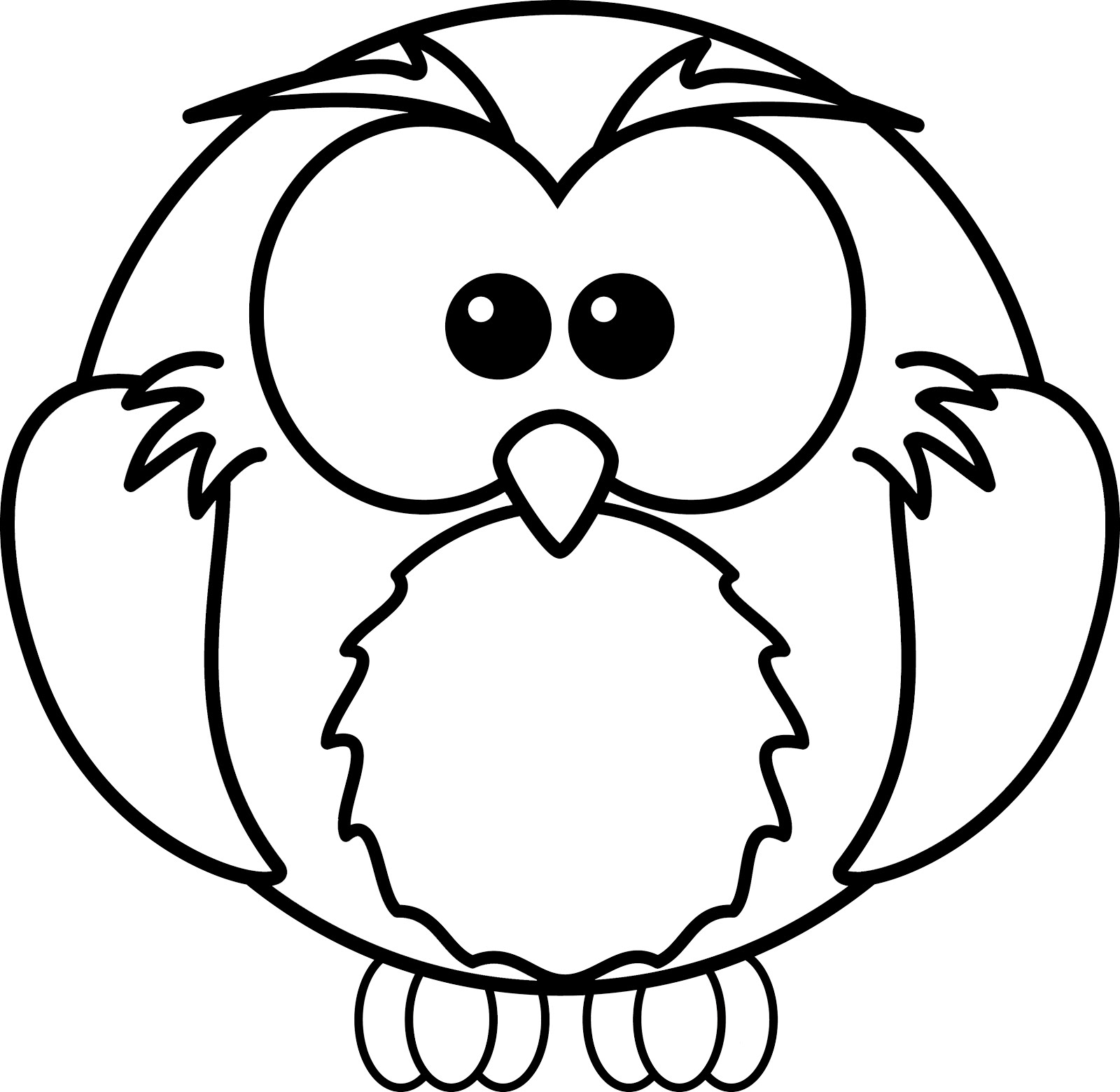 1600x1560 Cartoon Owl Coloring Pages