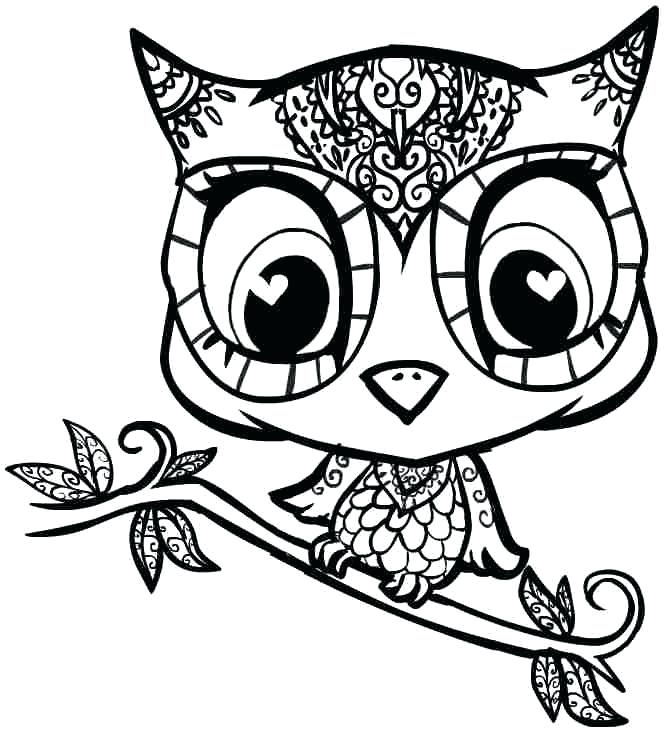 666x732 Cute Owl Coloring Pages To Print Adorable Awesome Free Printable