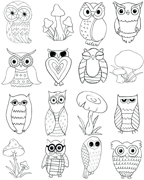 576x720 Coloring Page Of An Owl Coloring Pages Owl Free Owls And Mushrooms