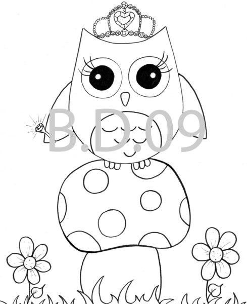 489x600 Cute Owl Coloring Pages