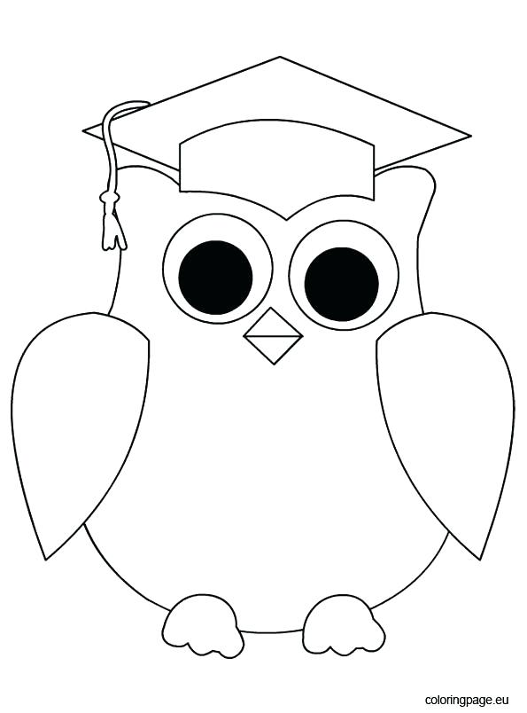 595x804 Owl For Coloring Owl Coloring Pages Preschool Owl Graduation