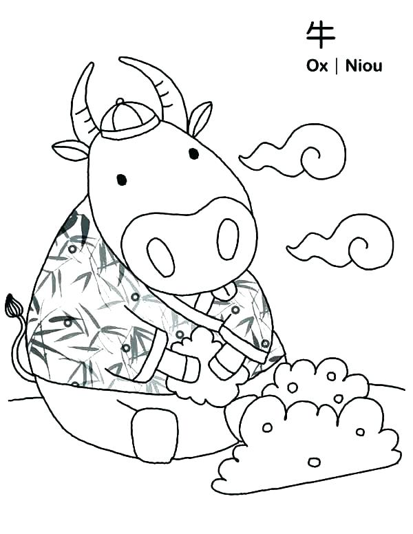 600x776 Ox Coloring Page Ox Coloring Page Coloring Page Bull Year