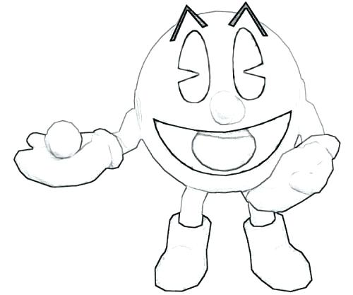 500x417 Pac Man Coloring Page Man Coloring Page Pages Ms Pac Man Coloring