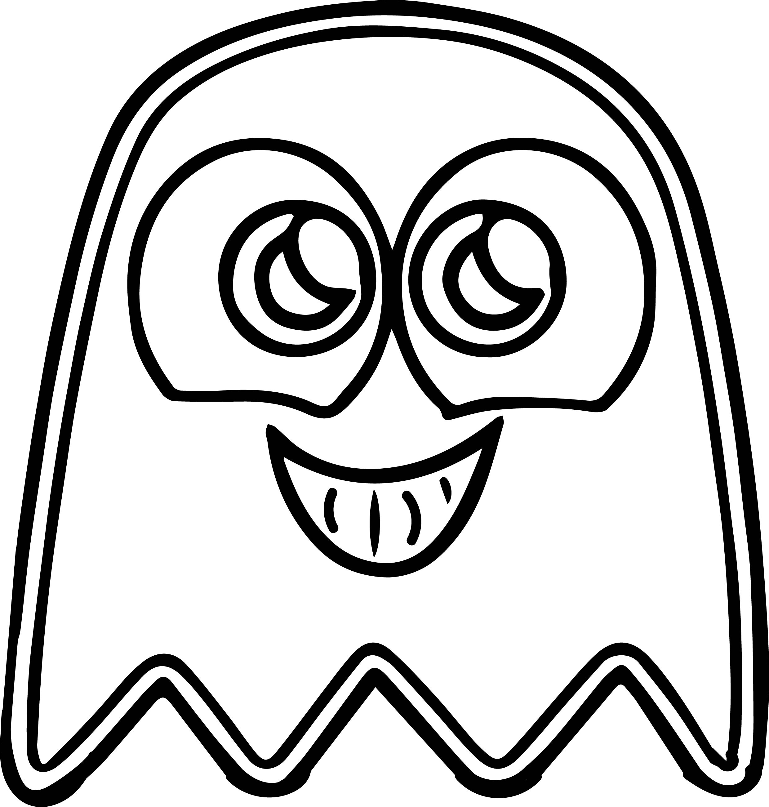 2480x2602 Pacman Cute Ghost Coloring Page Wecoloringpage