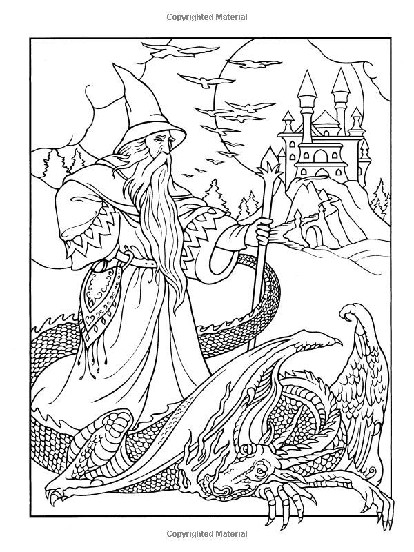 600x800 Wizard Coloring Pages For Adults Wondrous Wizards