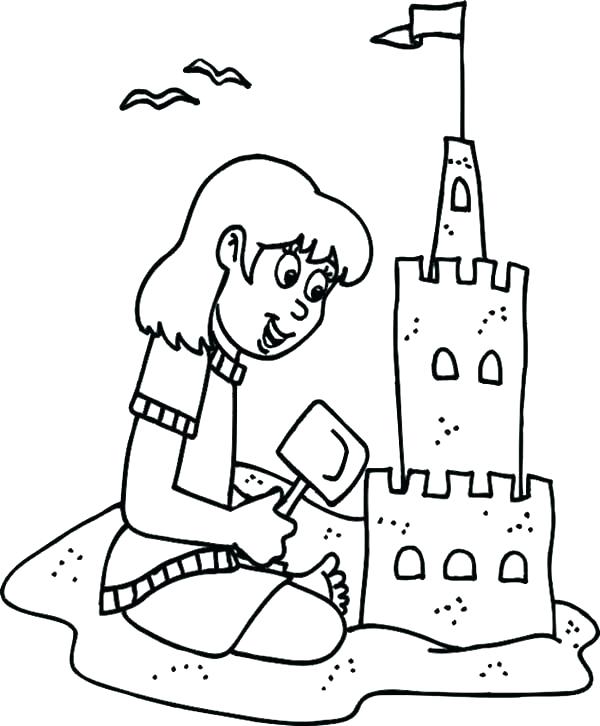 600x726 Sand Bucket And Shovel Coloring Page Sand Castle Coloring Pages