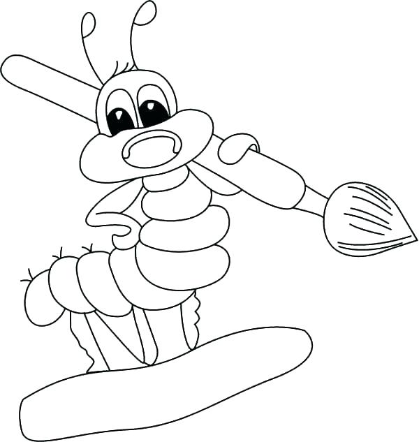 600x633 Free Paint Brush Coloring Pages Printable Coloring Painting