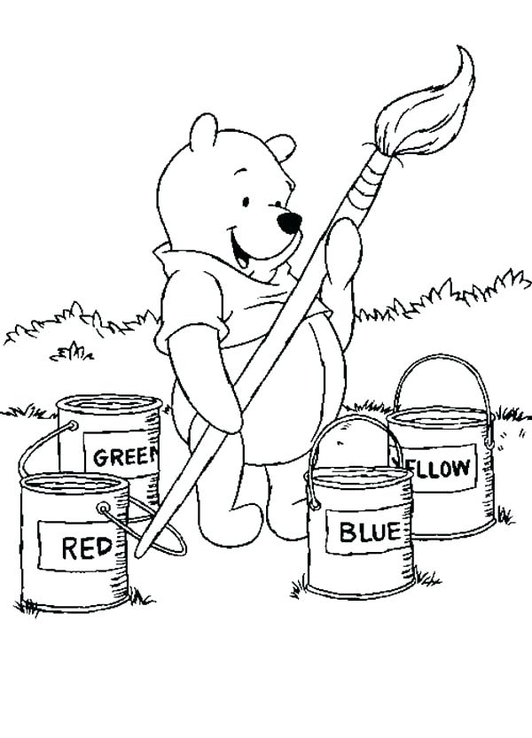 600x833 Paint Brush Coloring Page Paint Brush Coloring Page The Pooh Big