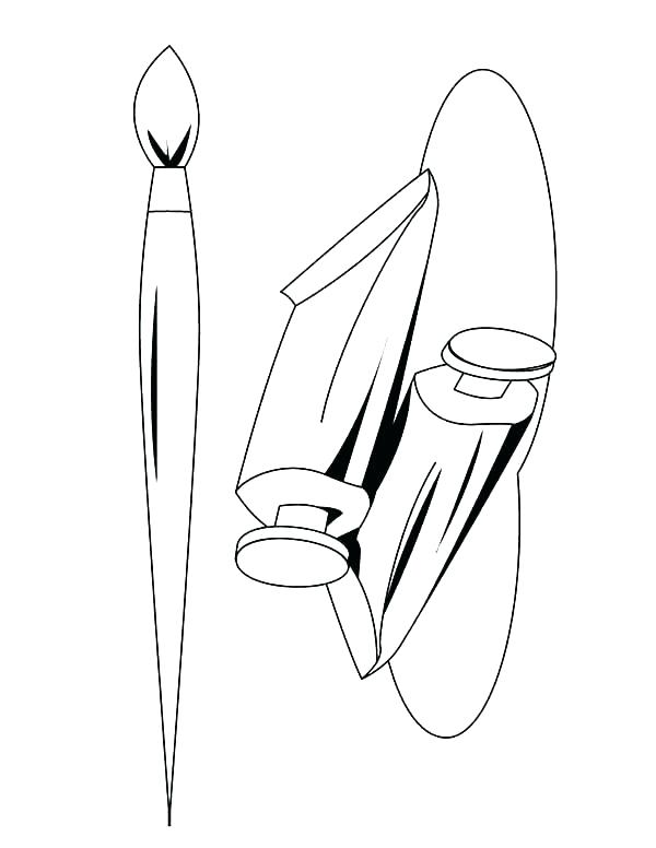 600x776 Paint Brush Coloring Page