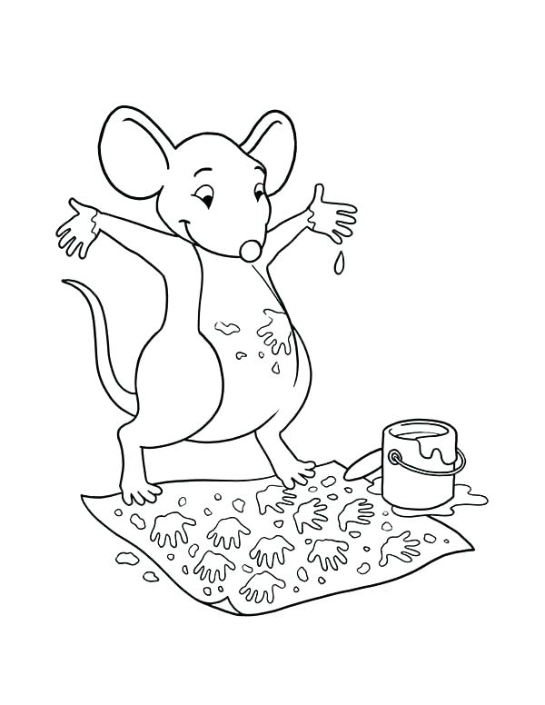 600x776 Feet Coloring Pages Paint Coloring Pages A Mouse Paint With His