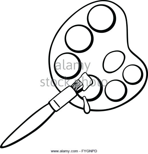 517x540 Paint Brush Coloring Page Art Brush Stock Photos Art Brush