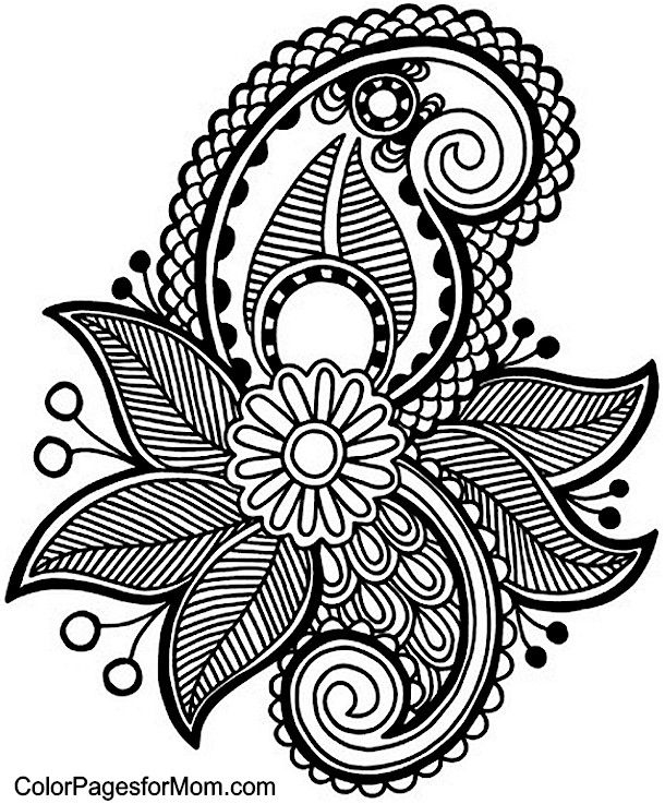 610x737 Adult Coloring Pages Paisley Letters Printable