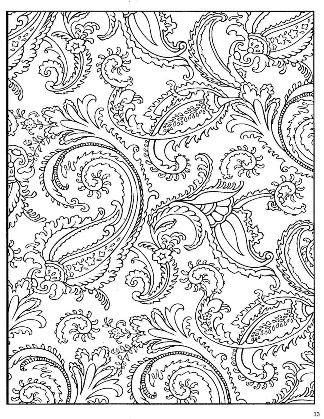 1224x1584 Free Paisley Coloring Pages