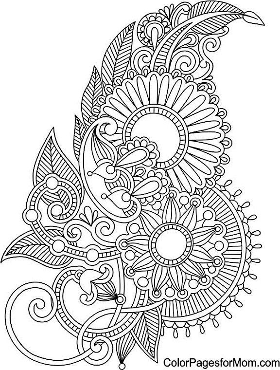 576x760 Paisley Coloring Pages