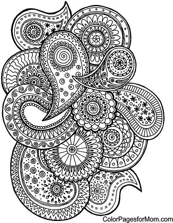 591x760 Paisley Coloriage Abstract Doodle Zentangle Coloring Pages