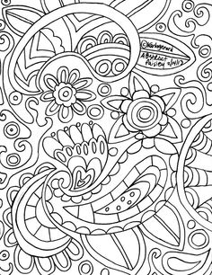 236x306 Printable Art Therapy Paisley Coloring Pages Clear Sharp Outlines