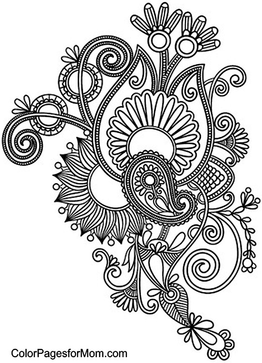 541x749 Paisley Coloring Page Coloring For Adults Adult