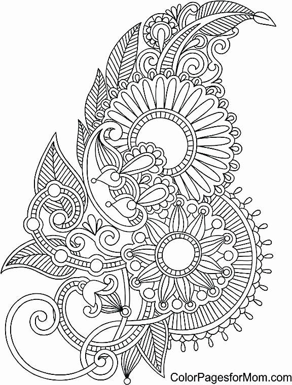 576x760 Floral Design Coloring Pages Photograph Paisley Designs Coloring