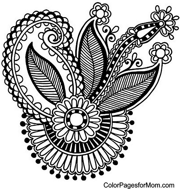 610x641 Paisley Coloring Page Hennamehndi Inspirations, Patterns