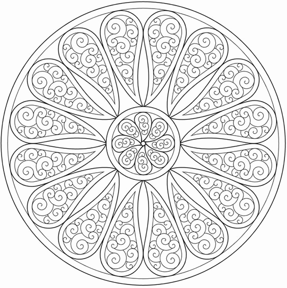 564x567 Paisley Mandala Coloring Page Sample Dover Publications Doodle