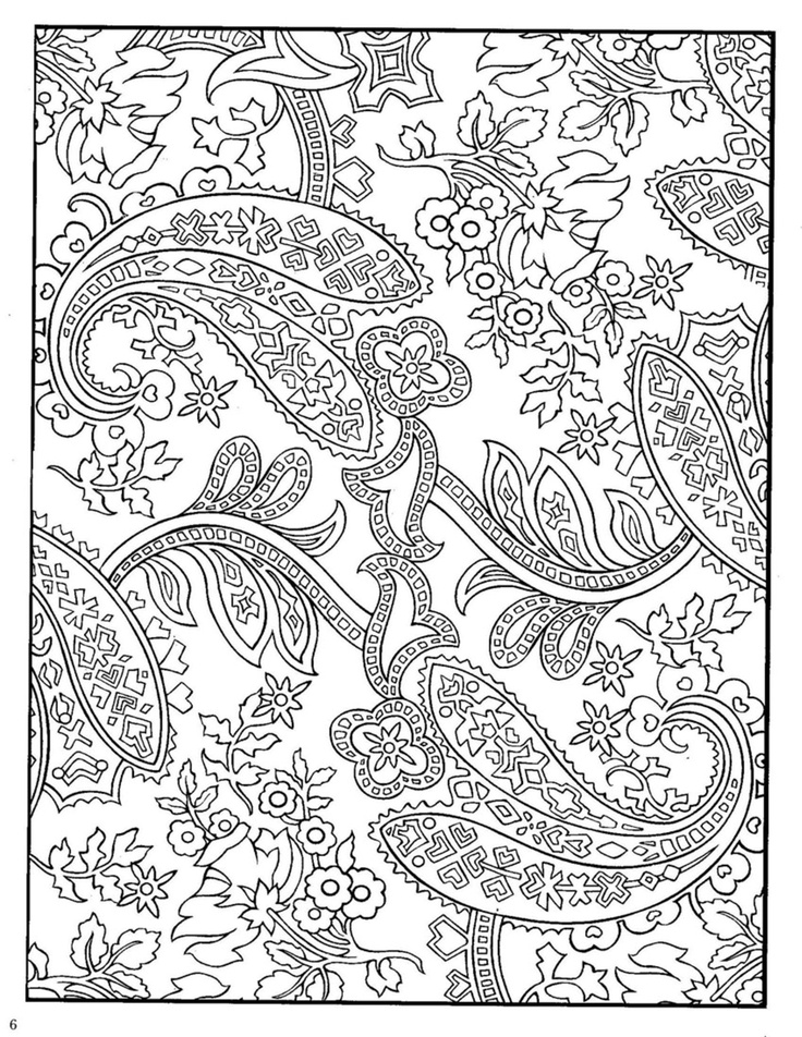736x952 Best Paisley Patterns Coloring Book Images