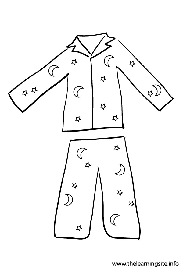 600x900 Pajama Coloring Page Clip Art