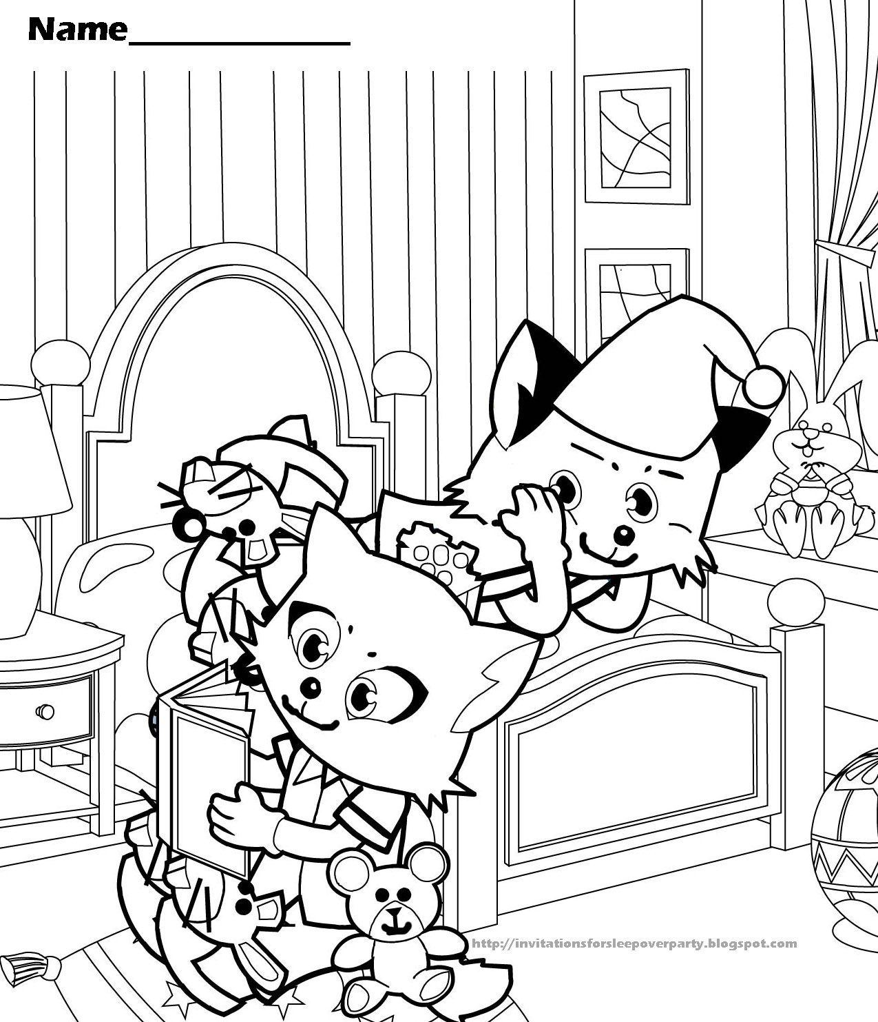 1275x1483 Pajama Party Coloring Pages