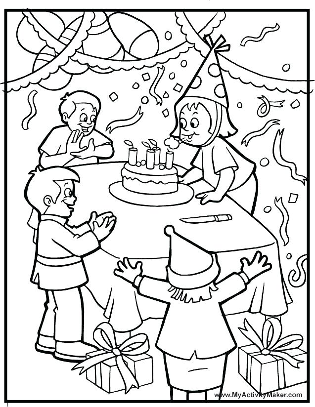 637x824 Party Coloring Pages Coloring Pages Birthday Birthday Party
