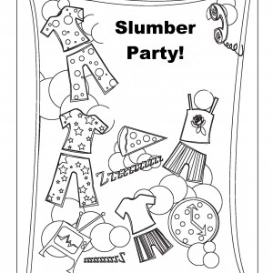 300x300 Sleepover Coloring Pages Birthday Printable