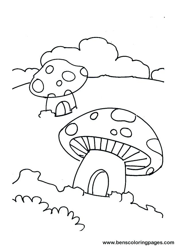 617x864 House Template To Color Mushroom House Coloring Page For Kids