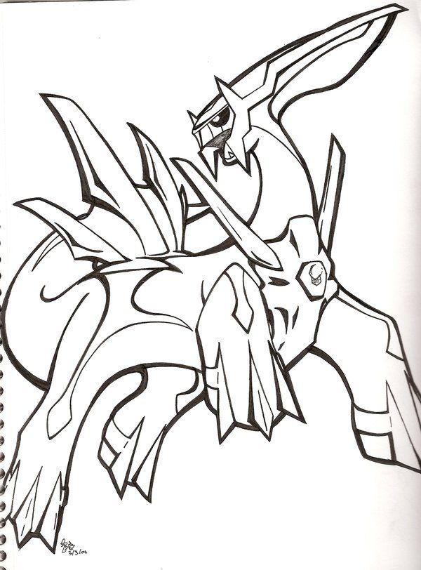600x812 Legendary Pokemon Coloring Pages Palkia