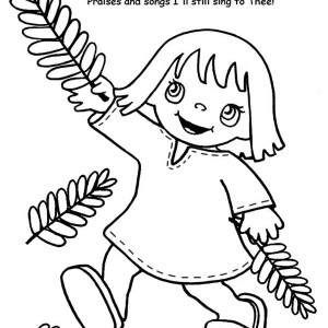 300x300 Palm Sunday Image Coloring Page Color Luna