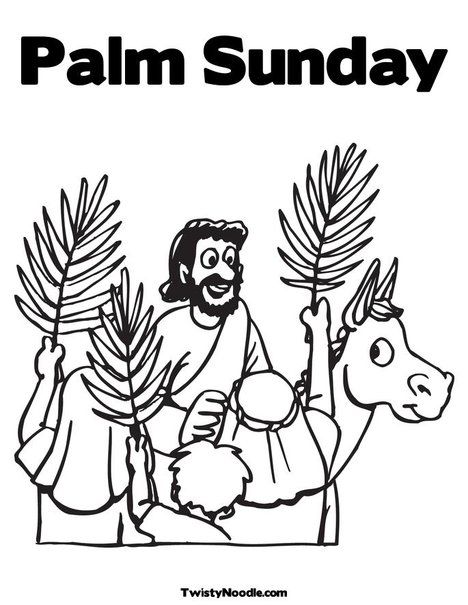 468x605 Palm Sunday Coloring Page From Happy Days