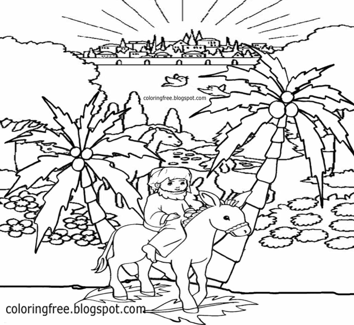 1200x1100 Palm Sunday Coloring Pages