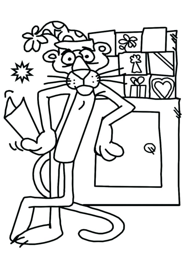 600x839 Pink Panther Coloring Page For Kids Panther Coloring Pages Pink