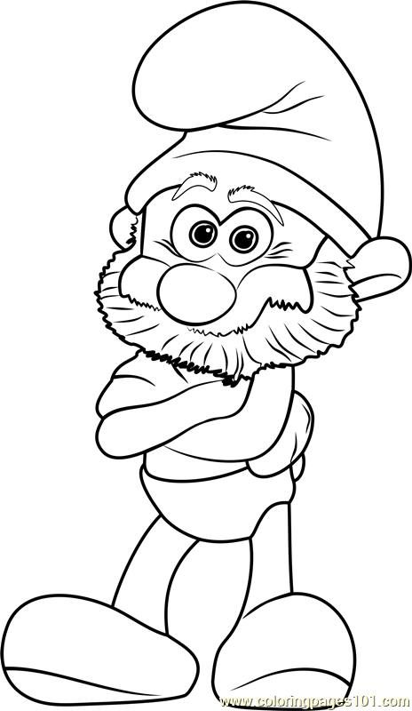 464x800 Papa Smurf Coloring Page