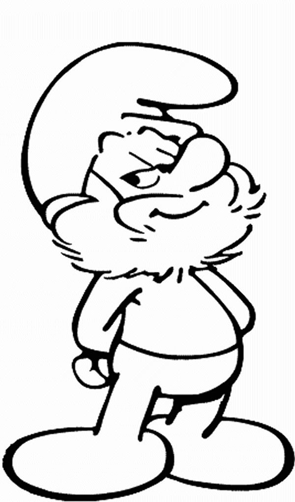 600x1021 Papa Smurf Coloring Pages