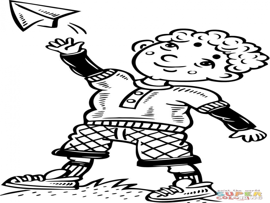 1152x864 Piper Airplanes Coloring Pages For Boys Boy Playing With A Paper