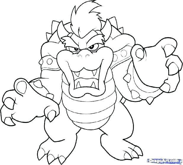 618x557 Bowser Coloring Pages Coloring Pages Paper Bowser Jr Coloring