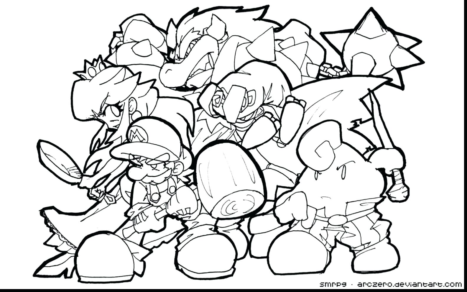 1584x990 Bowser Coloring Pages Paper Within