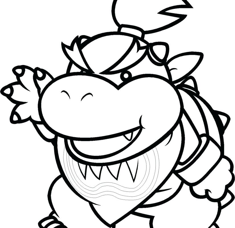 825x800 Bowser Coloring Page Paper Bowser Jr Coloring Pages