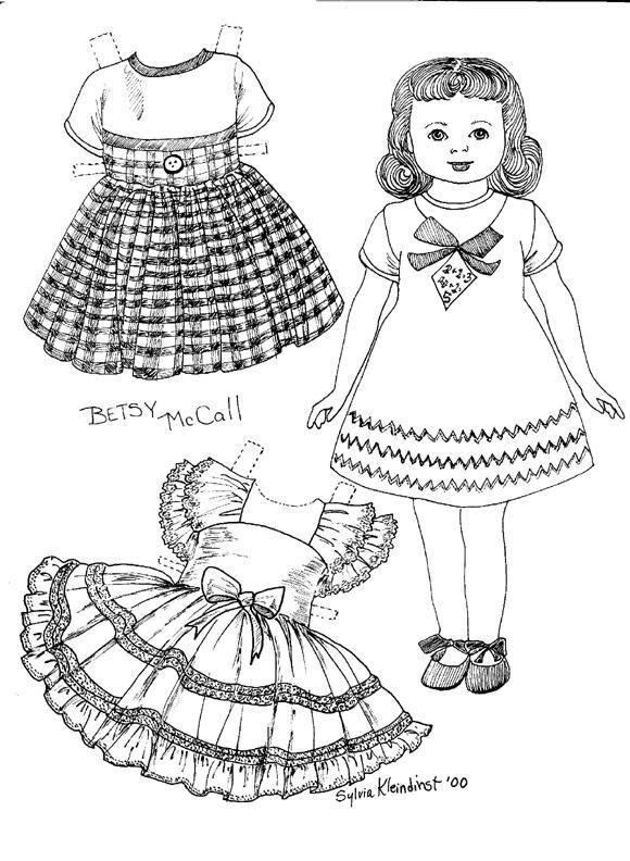 580x792 Paper Doll Coloring Pages