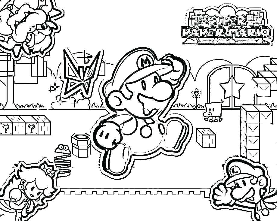 920x736 Coloring Pages And S Inside Story Mario Luigi And Toad Coloring