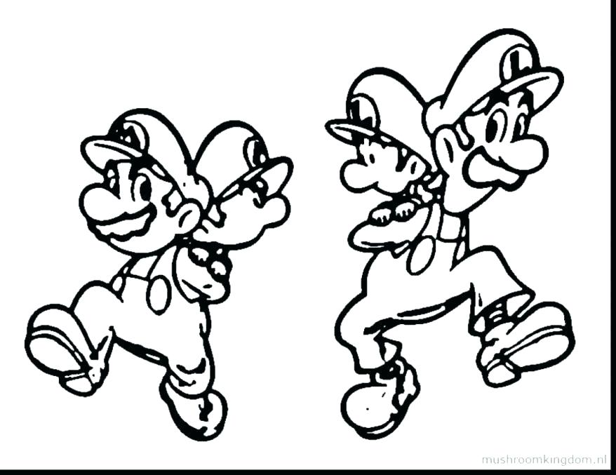 878x677 Mario And Luigi Coloring Pages Icontent