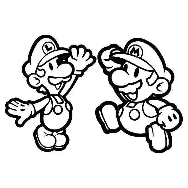 600x600 Paper Luigi Coloring Page Mario Pages To Print