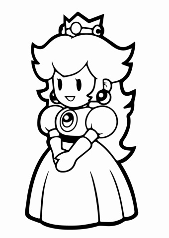 340x480 Paper Mario Coloring Page Beautiful Princess Peach Coloring Pages