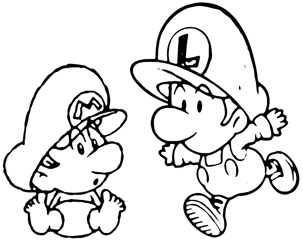 1000x800 Terrific Paper Mario Coloring Pages With And Luigi Colori